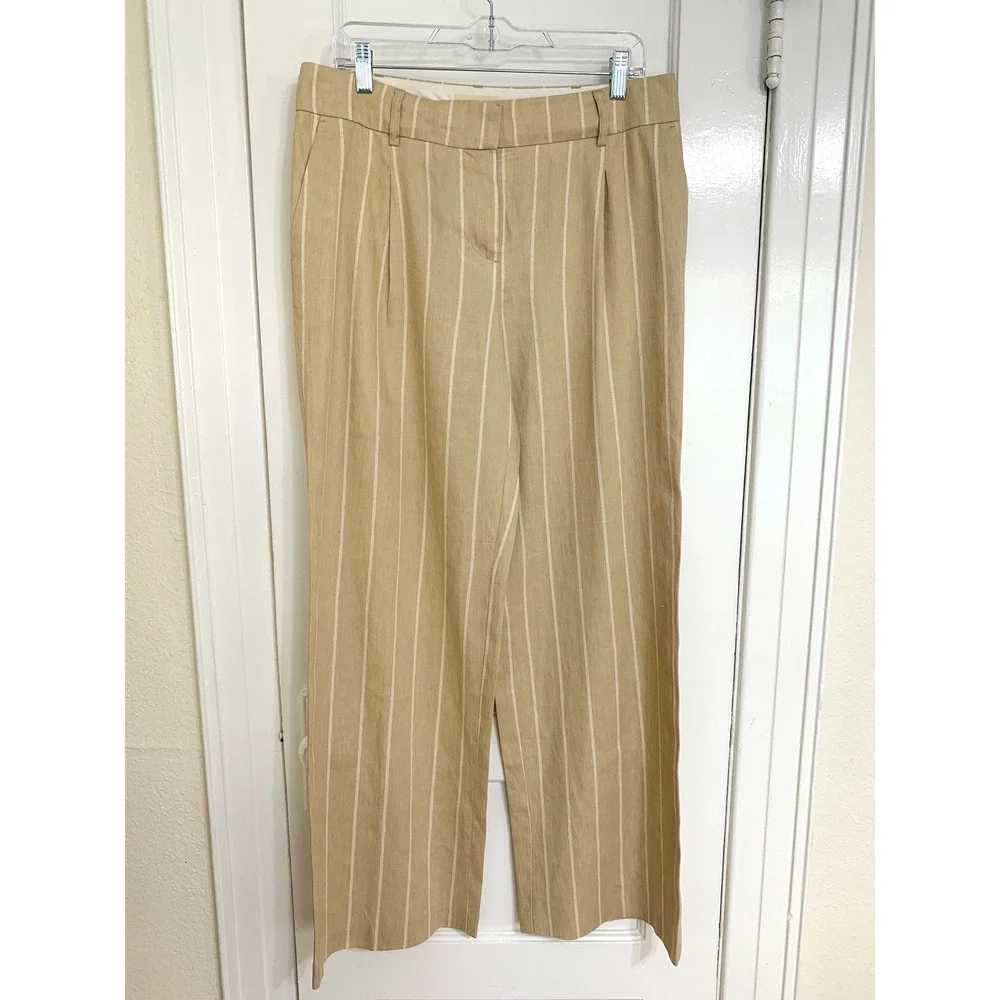 Sezane Theophile High Rise Wide Leg Trousers Size 40 (US 10) Inseam 32